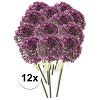 Bellatio 12x Roze/paarse sierui kunstbloemen 70 cm Paars