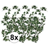 Bellatio 8x Klimop slinger Hedera Helix 180 cm Groen