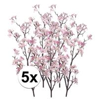 Bellatio 5x Appelbloesem roze kunstbloemen 104 cm Roze