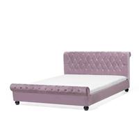 Beliani AVALLON Tweepersoonsbed Roze Fluweel 160x200