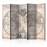 Vouwscherm - Oude wereldkaart 225x172cm
