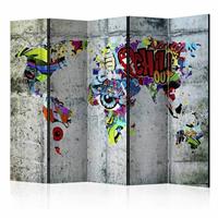 Vouwscherm - Graffiti Wereld 225x172cm