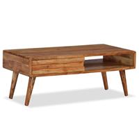 Salontafel met bewerkte lade 100x50x40 cm massief hout