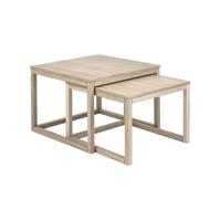 24Designs Woodie Salontafel Set - 70x70x50 - Eiken White Wash