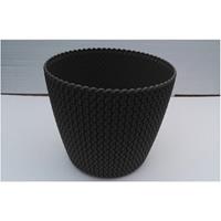 Runder Pot 5L Prosperplast Splofy aus grauem Kunststoff, Ø21,8 x 18,4 cm