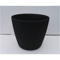 Prosperplast - Runder Pot 8L Splofy Kunststoff in Anthrazitfarbe, Ø25,9 x 22 cm