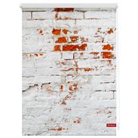 Lichtblick Rollo Klemmfix, ohne Bohren, blickdicht, Mauer - Weiß Rot, 60 x 150 cm (B L)