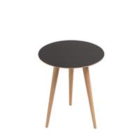 Gazzda Arp Round Table - Houten salontafel - Zwart linoleum - Whitewash - ø 45 cm