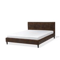 Beliani FITOU Tweepersoonsbed Bruin Polyester 160x200