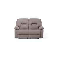 beliani Sofa Grau-Braun Polsterbezug 2-Sitzer Relaxfunktion Retro Wohnzimmer