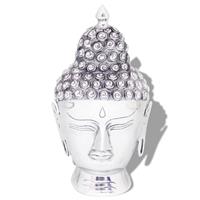 vidaXL Buddha Kopf Dekoration Aluminium  Silber
