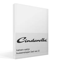 Cinderella kussensloop katoen-satijn (2 stuks) - wit - 60x70 cm