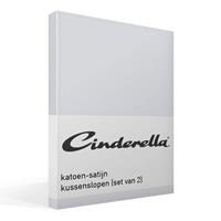 Cinderella kussensloop katoen-satijn (2 stuks) - lichtgrijs - 60x70 cm
