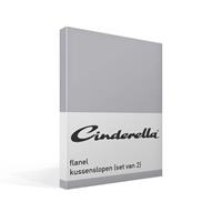 Cinderella kussensloop flanel (2 stuks) - lichtgrijs - 60x70 cm