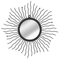 VidaXL Wandspiegel sunburst 60 cm zwart