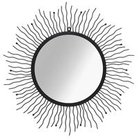 VidaXL Wandspiegel sunburst 80 cm zwart