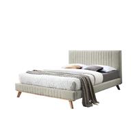 Beliani TALENCE Tweepersoonsbed Beige Fluweel 160x200