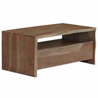 VidaXL Salontafel met natuurlijke rand 90x50x40 cm massief acaciahout grijs