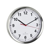 tfadostmann Funk Wanduhr 22cm x 4.5cm Aluminium Schleichendes Uhrwerk (lautlos), Energie