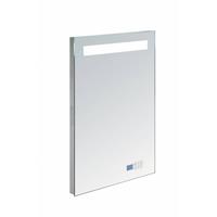 Sanilux Aluminium spiegel met verlichting en radio 58 cm met spiegelverwarming