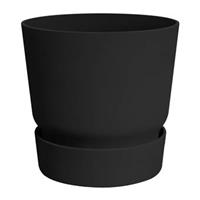 Elho Greenville rond 40 bloempot living black buiten dia. 39 x h 36,8 cm