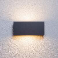 Lucande Bente - vierkante buitenwandlamp, grafiet