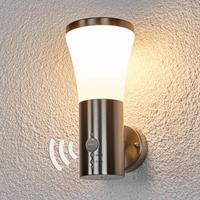 Lampenwelt.com Bewegungsmelder-Wandlampe Sumea für außen, LED