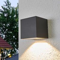 Lampenwelt.com Merjem - LED buiten wandlamp in donkergrijs