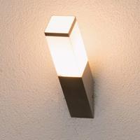 Lampenwelt.com Schräge Außenwandlampe Lorian aus Edelstahl