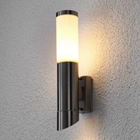 Lampenwelt.com Frederik - outdoor wandlamp roestvrij staal