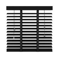 Leen Bakker Horizontale jaloezie hout 50 mm - mat zwart - 80x180 cm