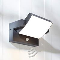 Lampenwelt.com LED-Außenwandleuchte Sherin, drehbar mit Sensor