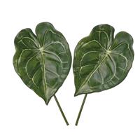 2x Kunstplanten Anthurium bladgroen takken 67 cm Groen
