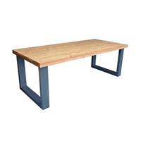 Wood4you - Eettafel New England Roasted wood Antraciet 200Lx78H0x90D cm