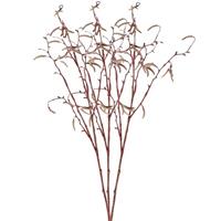 3x Bruine Betula pendula/berkenkatjes paastak kunsttak 66 cm - Kunstbloemen/kunsttakken - Kunstbloemen boeketten
