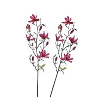 2x Fuchsia roze Magnolia/beverboom kunsttakken kunstplanten 175 cm - Kunstplanten/kunsttakken - Kunstbloemen boeketten