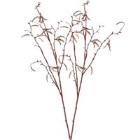 2x Bruine Betula pendula/berkenkatjes paastak kunsttak 66 cm - Kunstbloemen/kunsttakken - Kunstbloemen boeketten