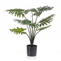 Groene Philodendron kunstplant 60 cm in zwarte pot - Kunstplanten/nepplanten