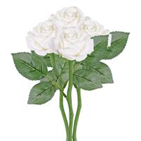 4x Witte rozen/roos kunstbloemen 27 cm Wit