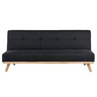 Beliani - Schlafsofa Polsterbezug in Schwarz modernes Sofa mit Schlaffunktion Couch Froya - Schwarz