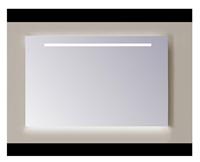 sanicare Q-mirrors spiegel zonder omlijsting / PP geslepen 60 cm. horizontale strook + Ambi licht onder warm white leds