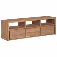 vidaXL TV-Schrank Massivholz Teak mit natürlichem Finish 120×30×40 cm Braun