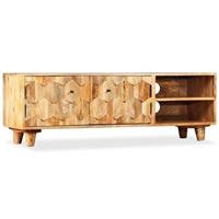 vidaXL TV-Schrank Mangoholz Massiv 118 x 35 x 40 cm Braun