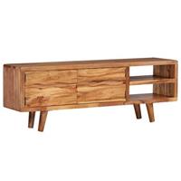 vidaXL TV-Schrank Akazienholz Massiv Geschnitzte Türen 117x30x40 cm Braun