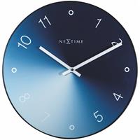 NeXtime NE-8194BL Wandklok Gradient Ø 40 Cm Blauw/zwart