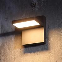 Lampenwelt.com LED-Außenwandlampe Silvan, dunkelgrau