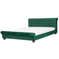 Britisches Bett Polsterbezug Samtstoff Chesterfield Style grün Avallon - BELIANI