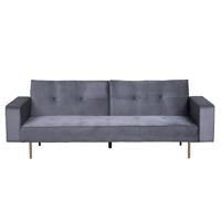 Beliani - Moderner 3-Sitzer Schlaffunktion klassisches Design grau Visnes - Grau