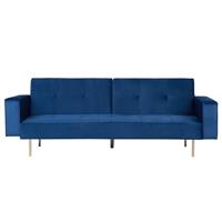beliani Moderner 3-Sitzer Schlaffunktion klassisches Design marineblau Visnes - Blau