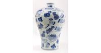 Fine Asianliving Chinese Vaas Porselein Handbeschilderd Blauw-Wit